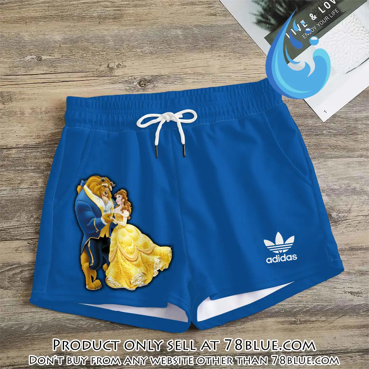 Premium beauty and the beast in adidas women shorts lady beach shorts wms1077 78b2046231